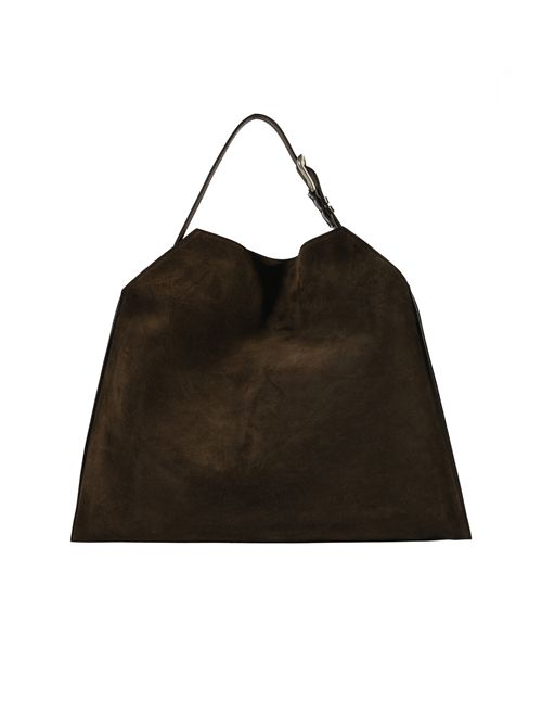 Borsa a spalla Trinity Peach Large in suede e cuoio Moro ORCIANI | B02232 PEATMO